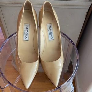 Jim Choo nude color Romy 100 heels